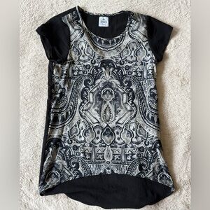 SW3 Bespoke Black and Cream Short Sleeve Printed Tee